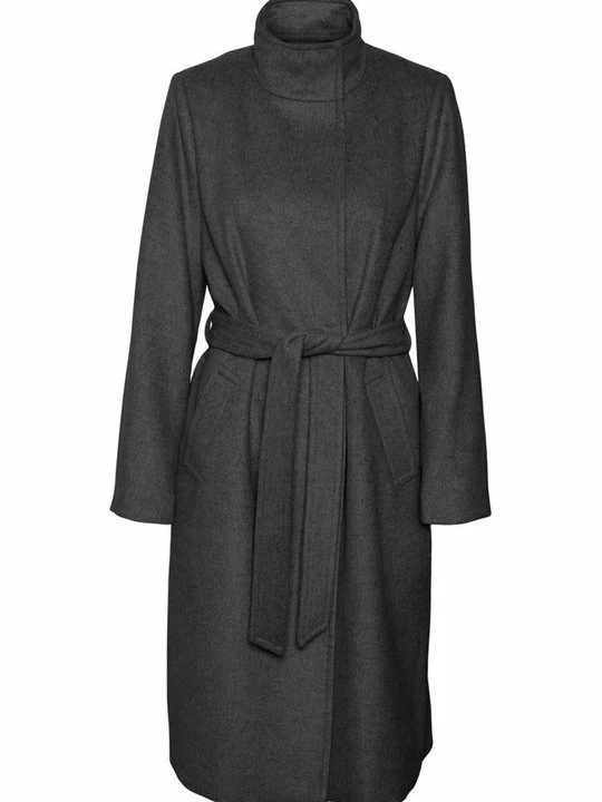Zdjęcie produktu Klasyczny płaszcz Vero Moda ciemnoszary melanż