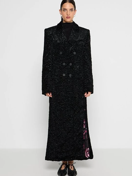 Zdjęcie produktu Klasyczny płaszcz Versace Jeans Couture czarny