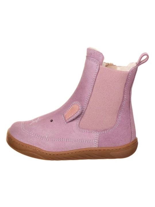 Zdjęcie produktu kmins Skórzane botki barefoot w kolorze fioletowym rozmiar: 32