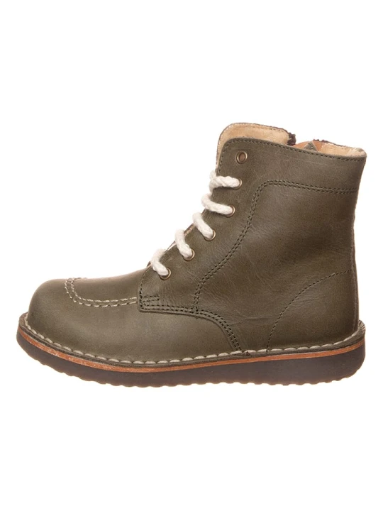 Zdjęcie produktu kmins Skórzane botki w kolorze khaki rozmiar: 38