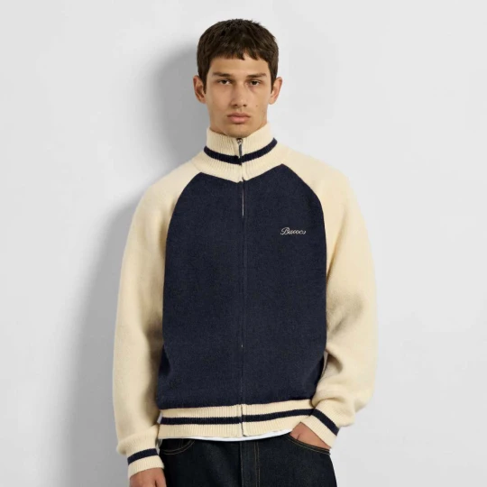 Zdjęcie produktu Knitted Zip Hoodie Burocs niebieski