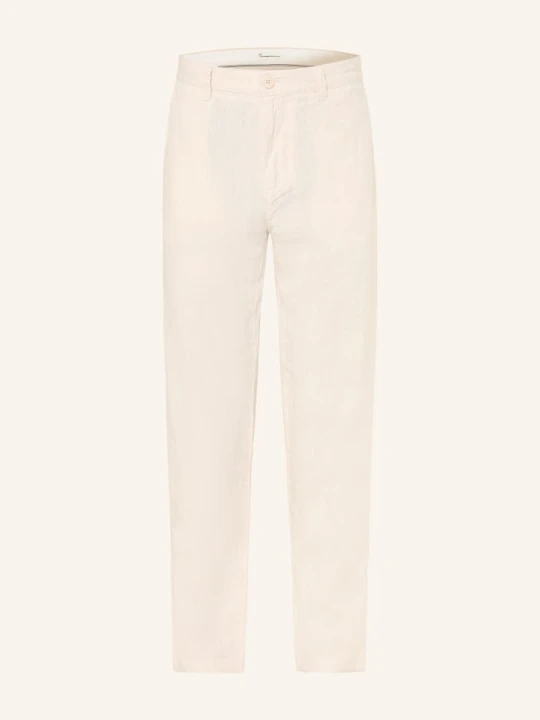 Zdjęcie produktu Knowledgecotton Apparel Lniane Spodnie Chino Chuck beige CIEMNOBRĄZOWY