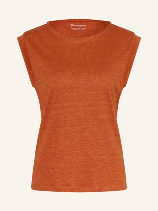 Zdjęcie produktu Knowledgecotton Apparel Top Z Lnu rot CIEMNOPOMARAŃCZOWY