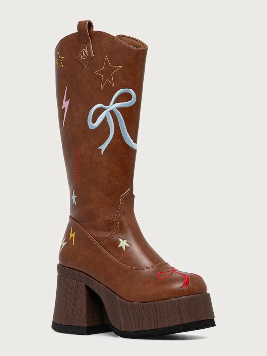 Zdjęcie produktu Koi Footwear kozaki na platformie damskie Jettison Chunky Cowboy Boots brązowy