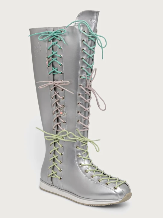 Zdjęcie produktu Koi Footwear Numinous Lace Up Charm Long Boots kozaki damskie srebrny