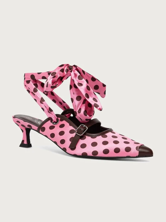 Zdjęcie produktu Koi Footwear szpilki z odkrytą piętą Polka Dot Kitten Heels różowy