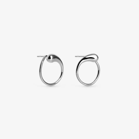 Zdjęcie produktu Kolczyki koła dmuchane 1, 6 cm; z motywem łezki, rodowane Ania Kruk