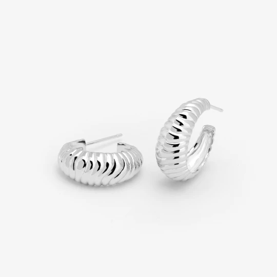Zdjęcie produktu Kolczyki kółka 2, 1 cm fakturowane; sea, salt, wave by ania kruk