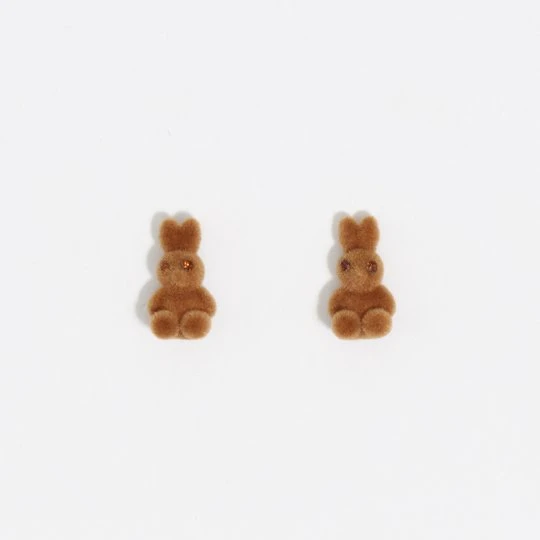 Zdjęcie produktu Kolczyki królik flokowane brązowe BIMBA Y LOLA