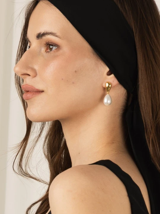 Zdjęcie produktu Pozłacane kolczyki perły łezki Pearl Drop LAÏF