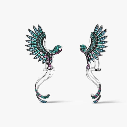 Zdjęcie produktu W.KRUK Kolczyki srebrne Preludium Paradise Birds