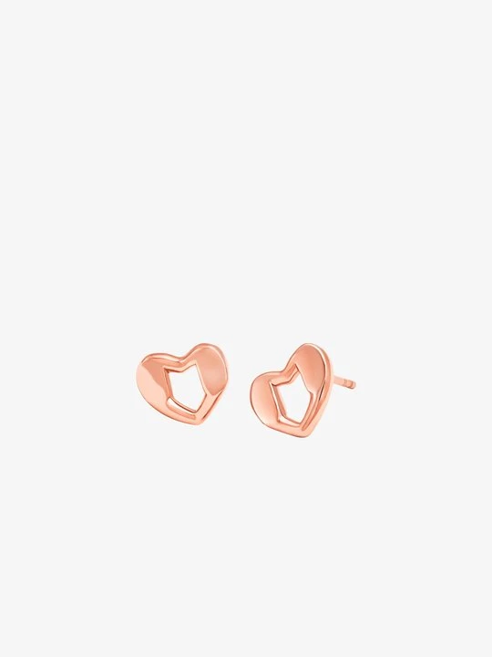 Zdjęcie produktu Kolczyki sztyfty z motywem serca ze srebra próby 925 pokrytego metalem szlachetnym Michael Kors ROSE GOLD (Różowozłoty)