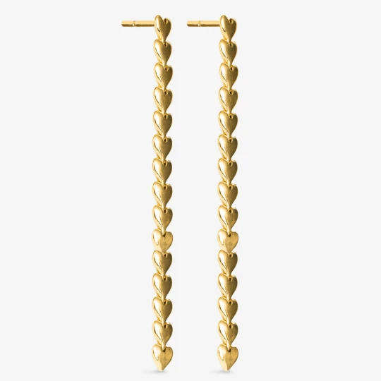 Zdjęcie produktu Kolczyki wiszące serca 6 cm; srebrne pozłacane Ania Kruk