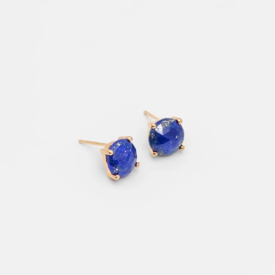 Zdjęcie produktu Kolczyki z lapis lazuli; srebrne pozłacane Ania Kruk GRANATOWY