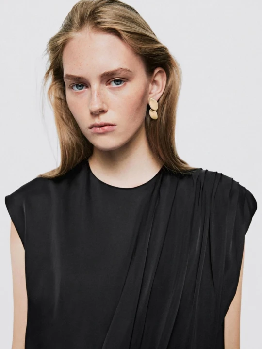 Zdjęcie produktu Kolczyki Z Owalnymi Elementami – Limited Edition - Złoty - Massimo Dutti - Female