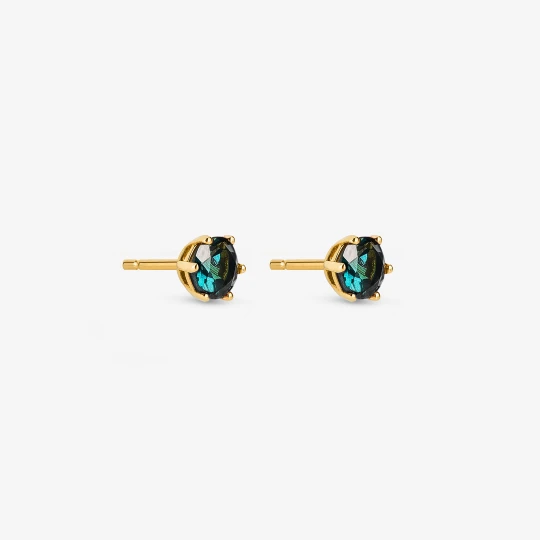 Zdjęcie produktu Kolczyki z topazem london blue 3, 8 mm; złote Ania Kruk