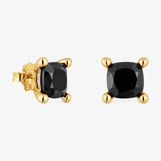Zdjęcie produktu Kolczyki Ze Srebra Pokrytego 18-Karatowym Złotem, Z Onyksem Color Black - Tous