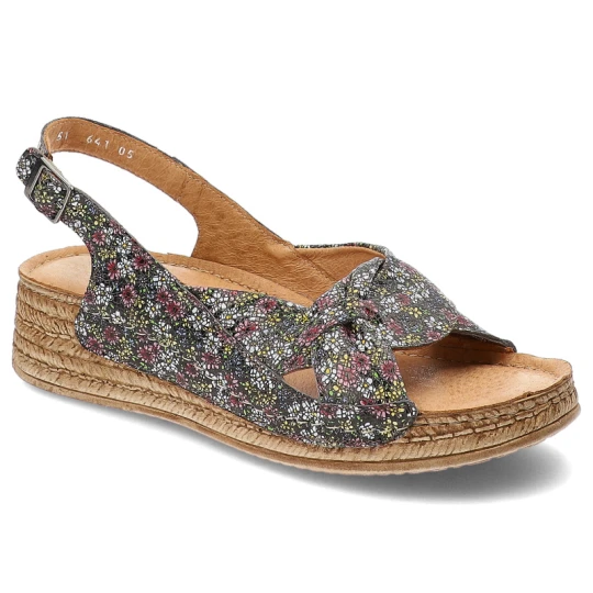 Zdjęcie produktu Kolorowe Sandały Pollonus Eleganckie Obuwie Damskie W Kwiaty