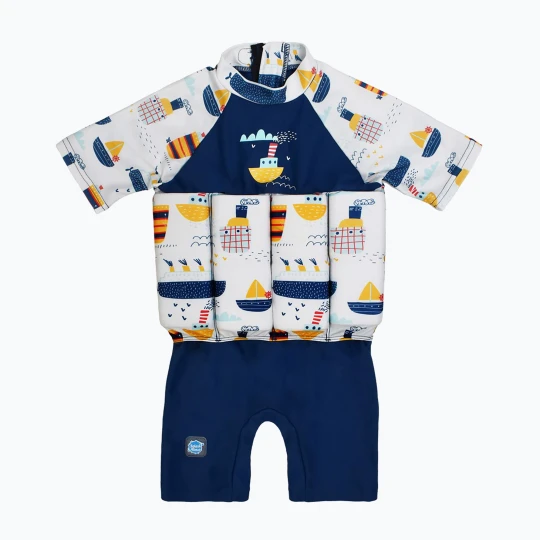 Zdjęcie produktu Kombinezon do nauki pływania dziecięcy Splash About Sleeved Floatsuit tug boats Granatowy