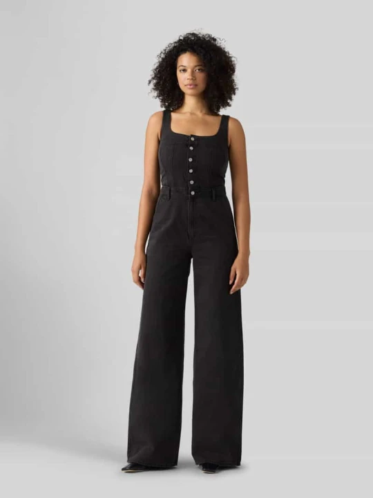 Zdjęcie produktu kombinezon o kroju regular fit z czystej bawełny model 'AUDRA SEAMED JUMPSUIT' Levi's Czarny