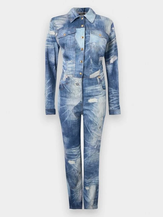 Zdjęcie produktu Kombinezon Roberto Cavalli niebieski denim