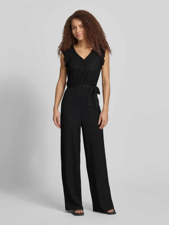 Zdjęcie produktu kombinezon z ażurowymi haftami w kroju regular fit model 'LELISA' Only Czarny
