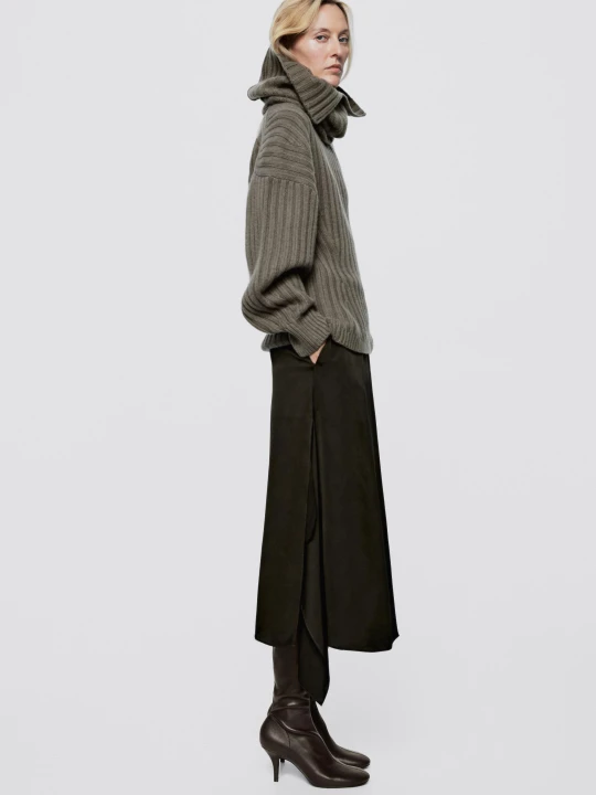 Zdjęcie produktu Komin Z Dzianiny Z Wełną I Kaszmirem - Limited Edition - Szary - Massimo Dutti - Female