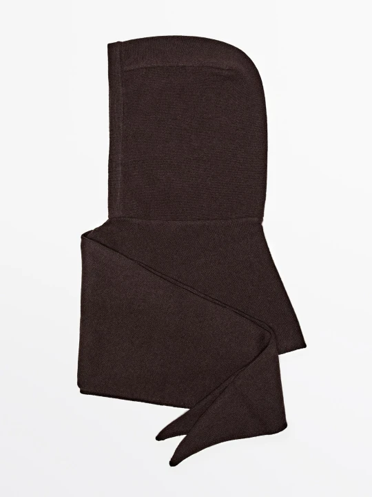 Zdjęcie produktu Kominiarka Z Chustą Ze 100% Kaszmiru - Brązowy - Massimo Dutti - Female