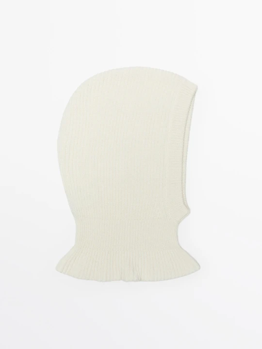 Zdjęcie produktu Kominiarka Z Dzianiny Z Mieszanki Wełny - Surowy - Massimo Dutti - Female