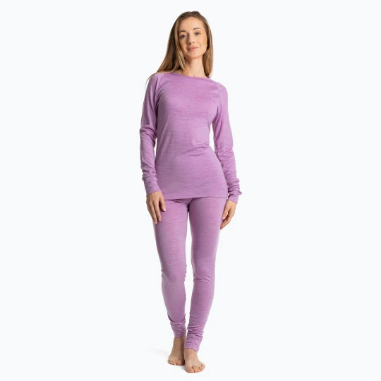 Zdjęcie produktu Komplet bielizny termoaktywnej damskiej WOOLCANO Merino 100% SET0543 fioletowy