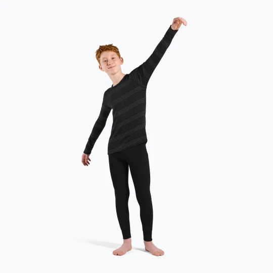 Zdjęcie produktu Komplet bielizny termoaktywnej dziecięcej ODLO Active Warm Eco black/grey melange