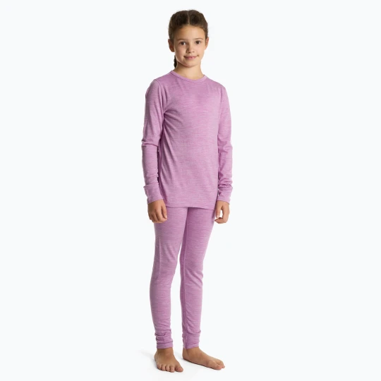 Zdjęcie produktu Komplet bielizny termoaktywnej dziecięcej WOOLCANO Merino 100% SET0683 fioletowy