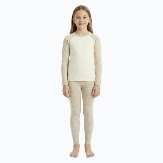 Zdjęcie produktu Komplet bielizny termoaktywnej dziecięcej WOOLCANO Merino SET0982 beżowy