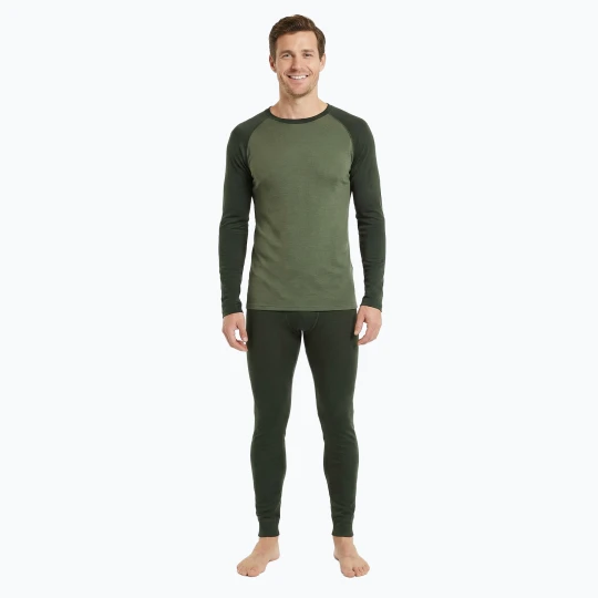 Zdjęcie produktu Komplet bielizny termoaktywnej męskiej WOOLCANO Merino SET0978 khaki Zielony
