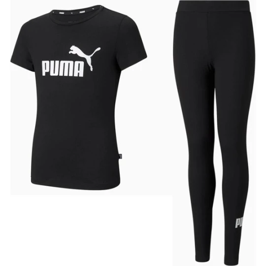 Zdjęcie produktu Komplet dziewczęcy Essentials Logo Puma Czarny