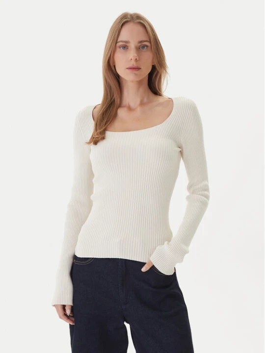 Zdjęcie produktu Kontatto Sweter 3M0830C Écru Slim Fit Kremowy
