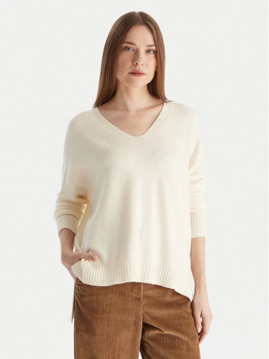 Zdjęcie produktu Kontatto Sweter 3M0842C Kremowy Relaxed Fit