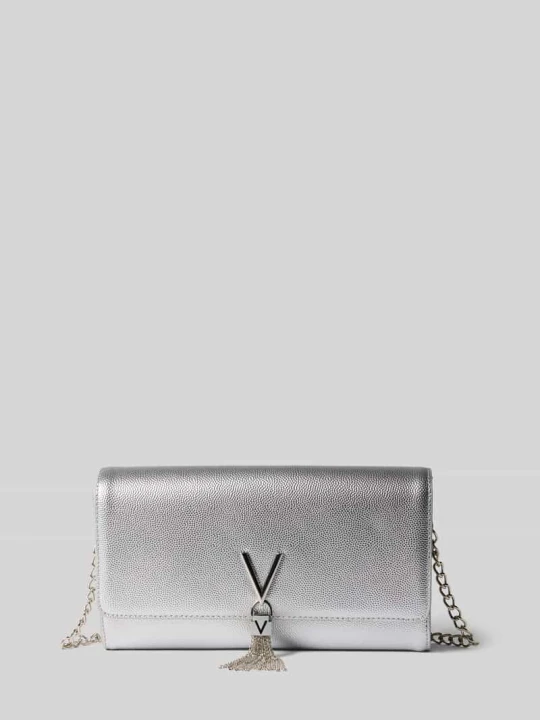 Zdjęcie produktu Kopertówka / torebka wieczorowa z detalem z logo model 'DIVINA' VALENTINO BAGS Srebrny