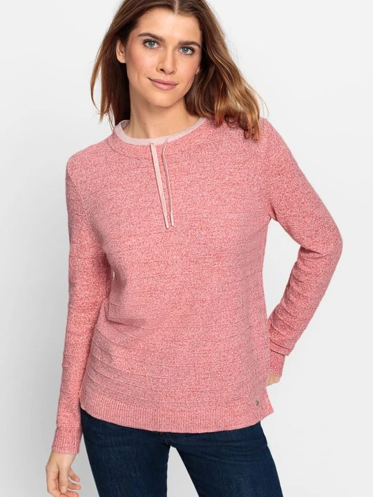 Zdjęcie produktu Koralowy sweter damski Henny z troczkami - Cozy Idylls Olsen