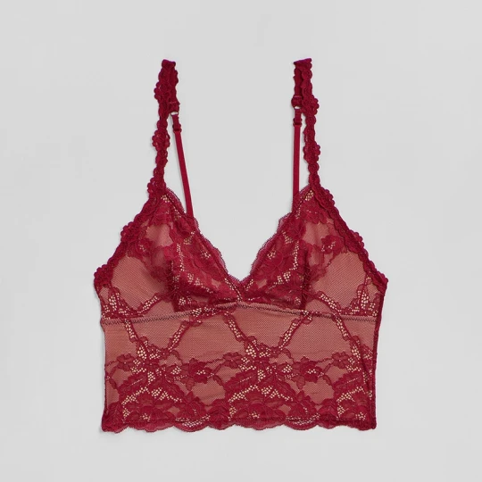 Zdjęcie produktu Koronkowy biustonosz typu bralette bordowy House