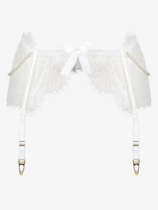 Zdjęcie produktu Koronkowy pas do pończoch z perłami Baby Baby 01 Poupee Marilyn OFF WHITE