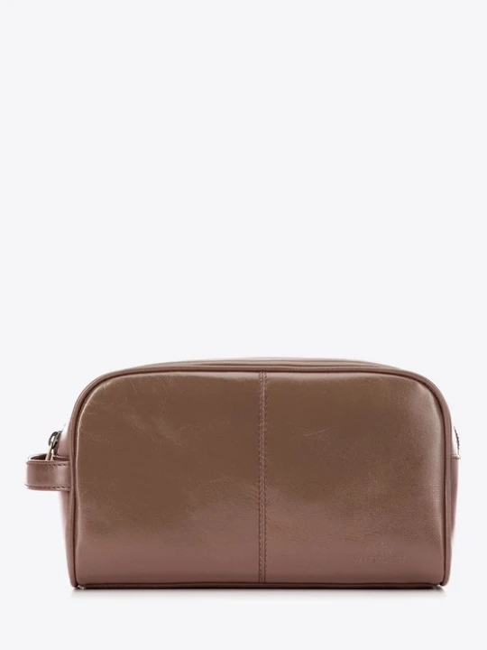 Zdjęcie produktu Kosmetyczka dwurzędowa ze skóry taupe Wittchen