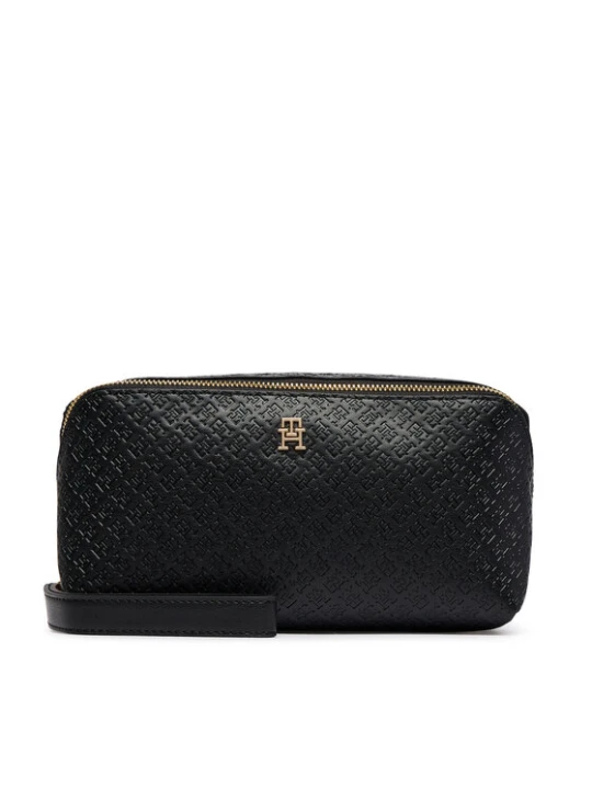 Zdjęcie produktu Kosmetyczka Tommy Hilfiger Th Icon Double Washbag Mono AW0AW18930 Czarny