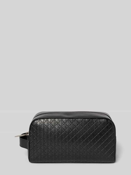 Zdjęcie produktu Kosmetyczka z detalem z logo Calvin Klein Czarny