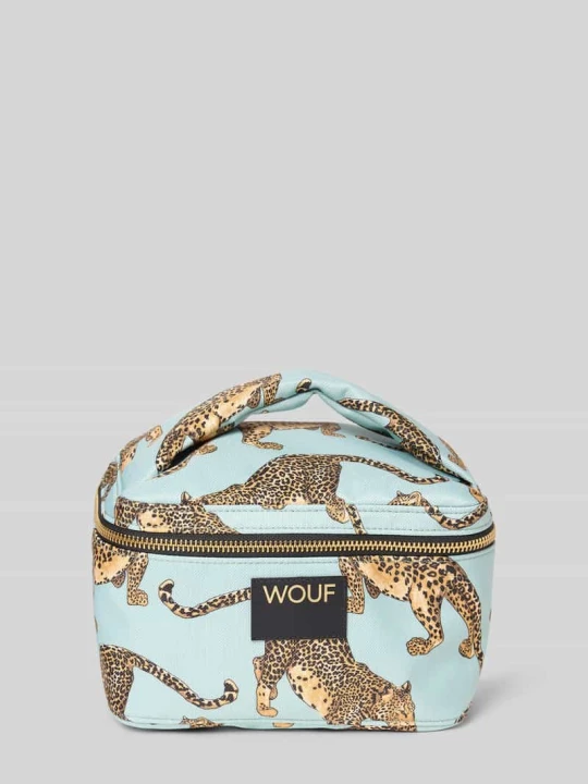 Zdjęcie produktu Kosmetyczka z nadruk z motywem na całej powierzchni Model „Leopard” WOUF Jasnoniebieski
