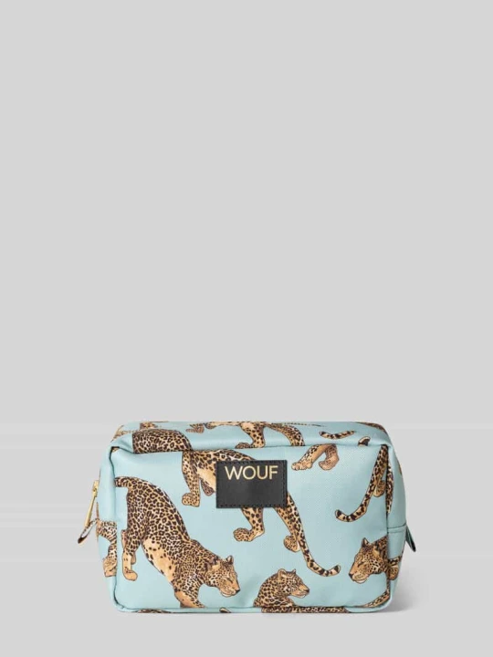 Zdjęcie produktu kosmetyczka z naszywką z logo model 'Leopard' WOUF Miętowy