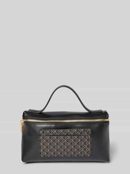 Zdjęcie produktu Kosmetyczka ze wzorem z logo i uchwytem Calvin Klein Czarny