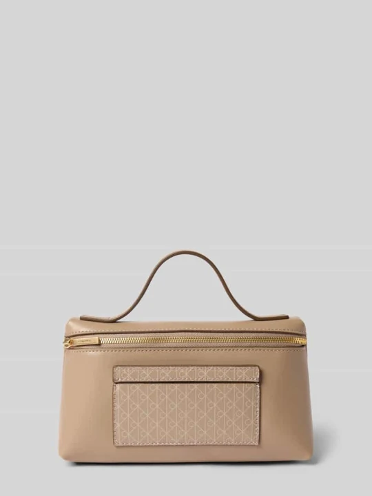 Zdjęcie produktu Kosmetyczka ze wzorem z logo i uchwytem Calvin Klein Beżowy