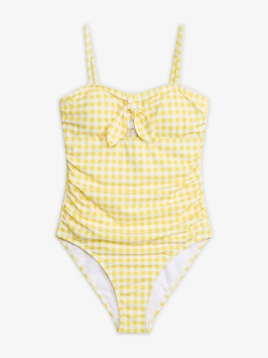 Zdjęcie produktu Kostium kąpielowy bandeau z małą kokardką BonPrix żółty
