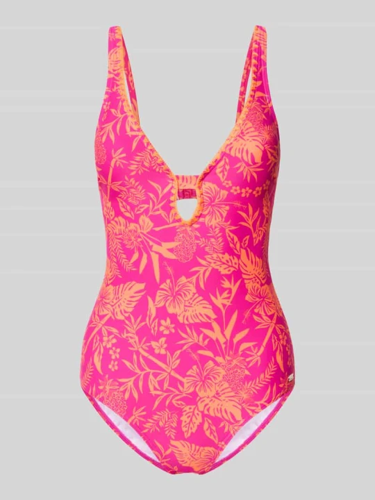 Zdjęcie produktu Kostium kąpielowy krój slim fit z wycięciem w kształcie łezki model 'Kensi' Venice Beach Mocnoróżowy